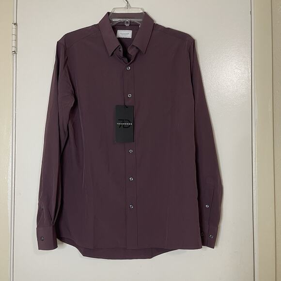 7 Diamonds Other - NEW 7 Diamonds 4 way stretch long sleeve button down men shirt purple Small